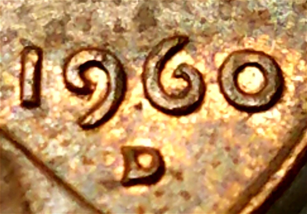 1960-D-Lincoln-Cent-Engraving-Of-Master-Die-At-Number-Six--In-Date